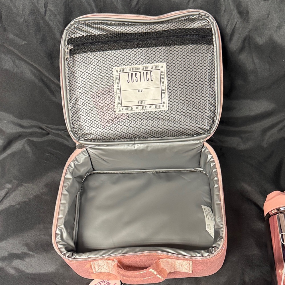Justice Pink Sparkle Unicorn Backpack Set, Initial A - Picture 8 of 13